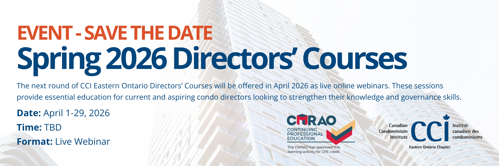 Save the Date – Spring 2026 Directors’ Courses